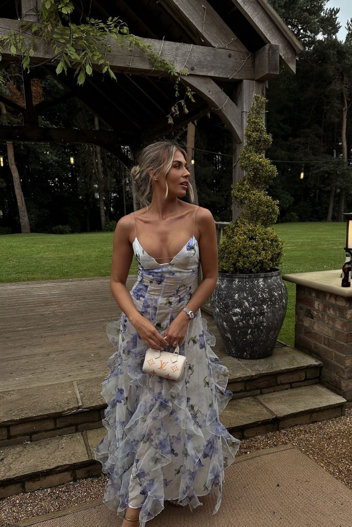 Felicia | Damen Sommer Rüschendetails Hochzeitsgastkleid