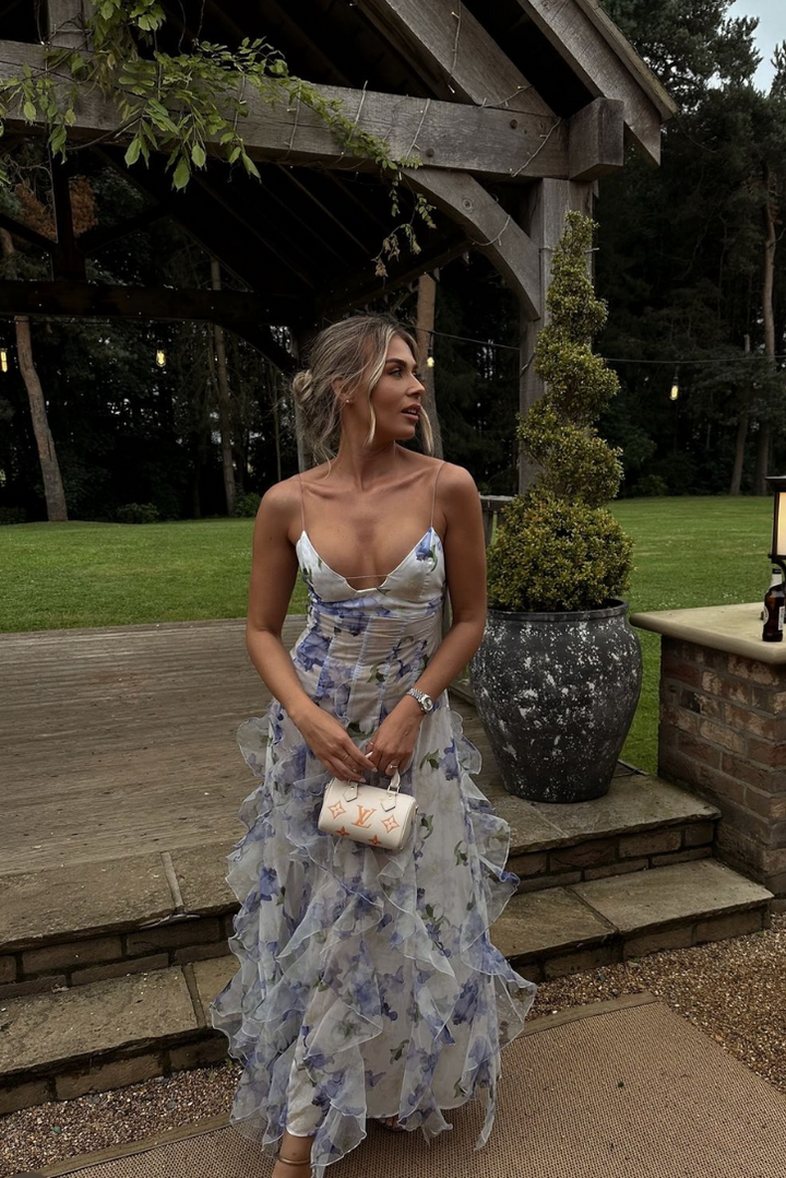 Felicia | Damen Sommer Rüschendetails Hochzeitsgastkleid