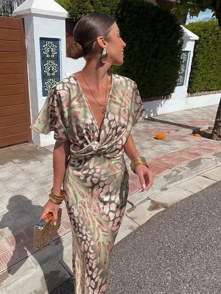 Anneliese | Damen Wickel-Midikleid im Klassischen Schnitt für den Alltag