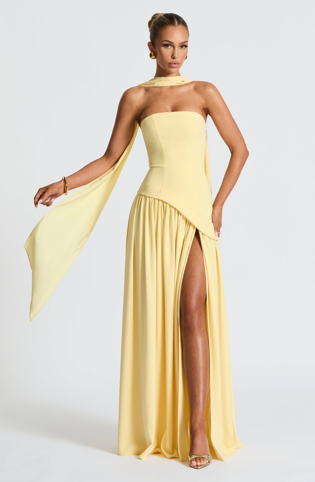 Lina | Damen Bandeau Seitenschlitzen Hochzeitsgastkleid