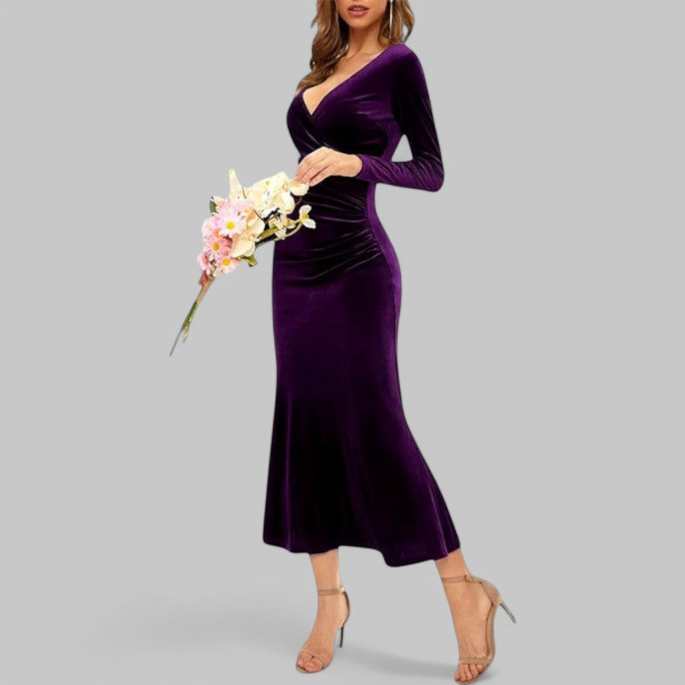 Leni | Robe de soirée élégante en velours pour femmes