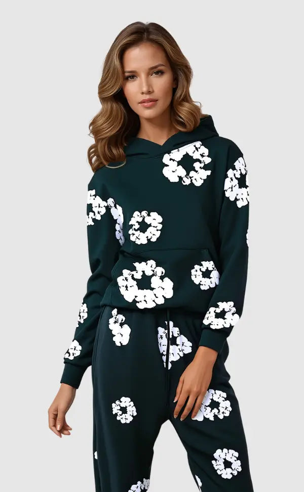 Florence | Damen Casual Hoodie mit Blumenmuster