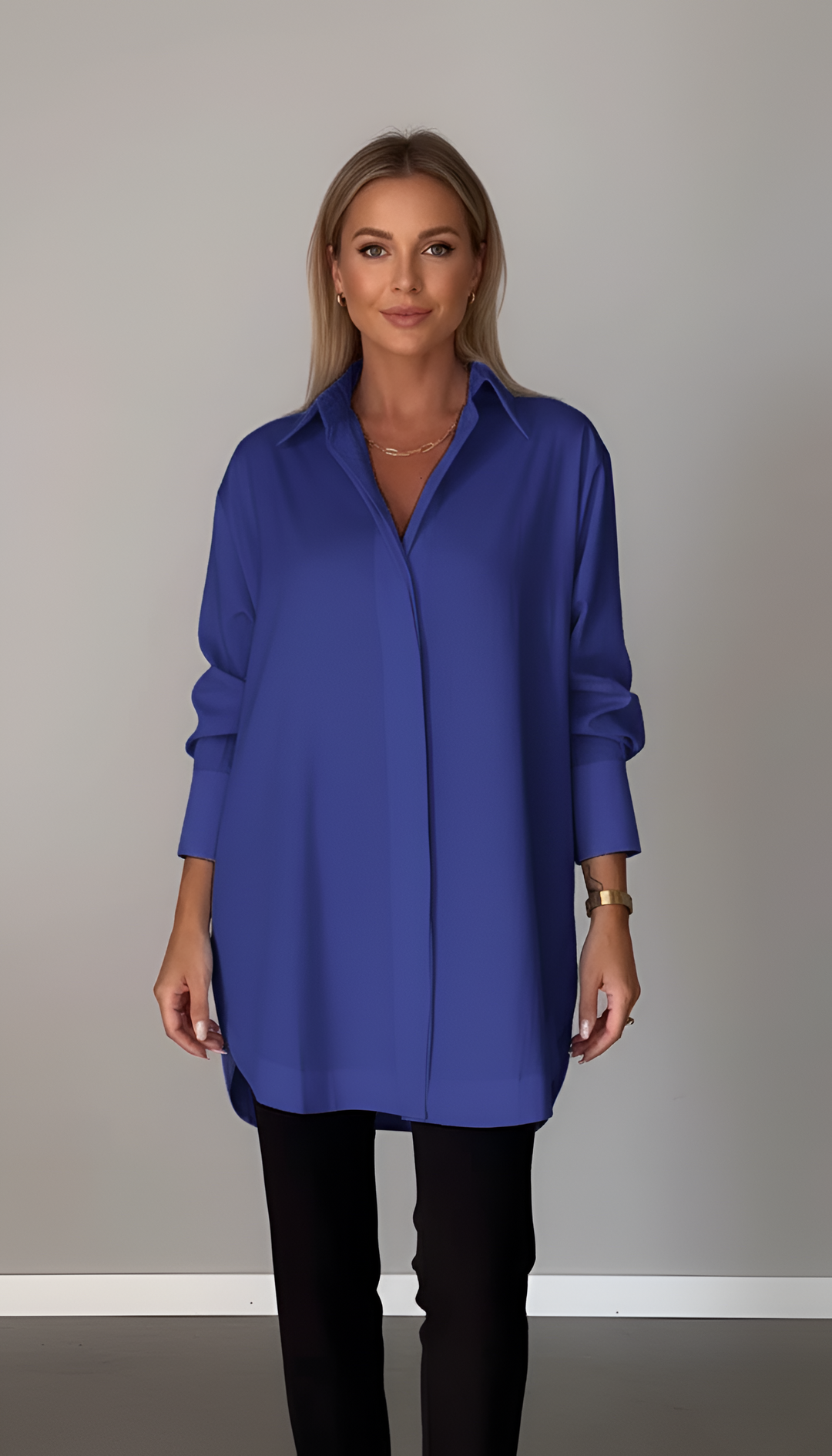 Quirinus | Damen Bluse Oversized mit klassischem Kragen