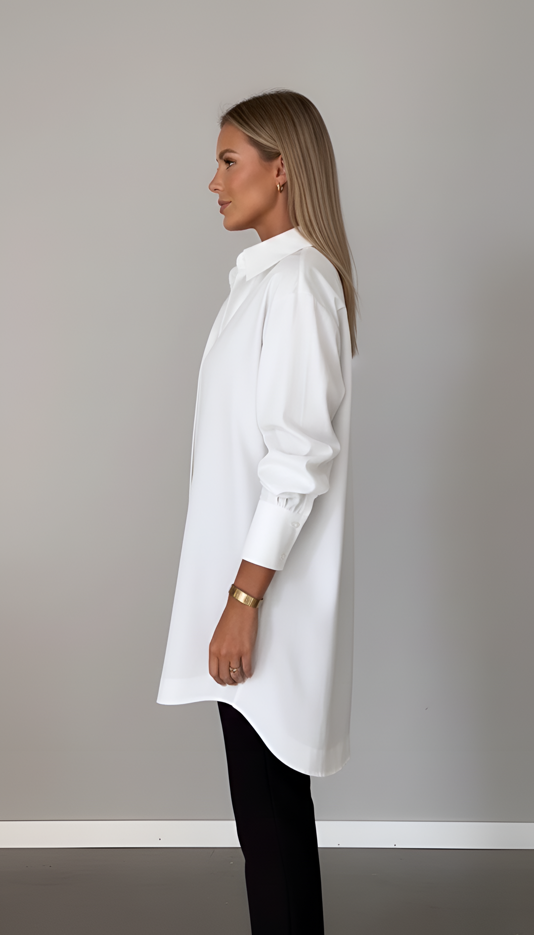 Quirinus | Damen Bluse Oversized mit klassischem Kragen