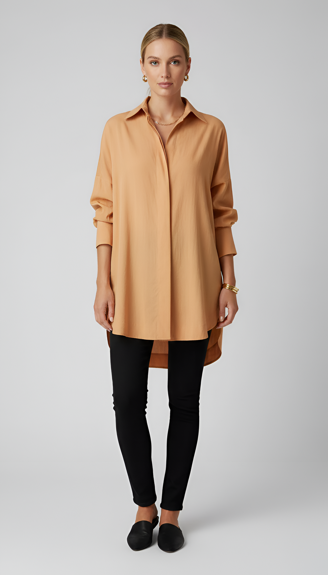 Quirinus | Damen Bluse Oversized mit klassischem Kragen