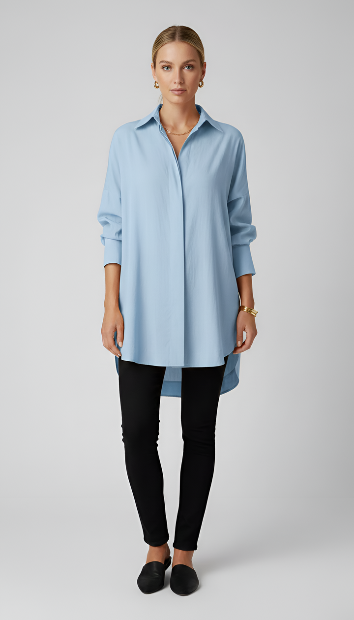 Quirinus | Damen Bluse Oversized mit klassischem Kragen