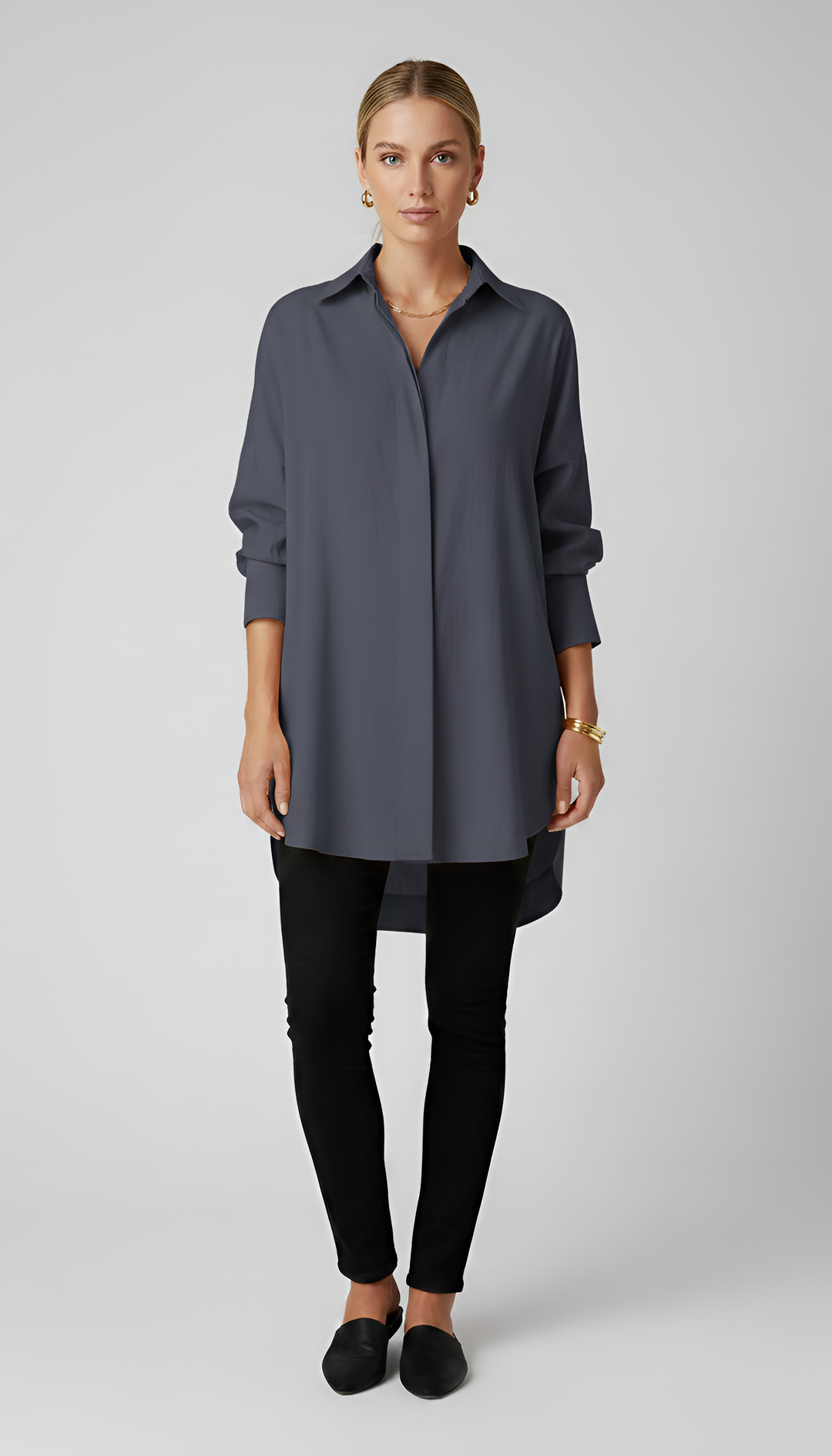 Quirinus | Damen Bluse Oversized mit klassischem Kragen