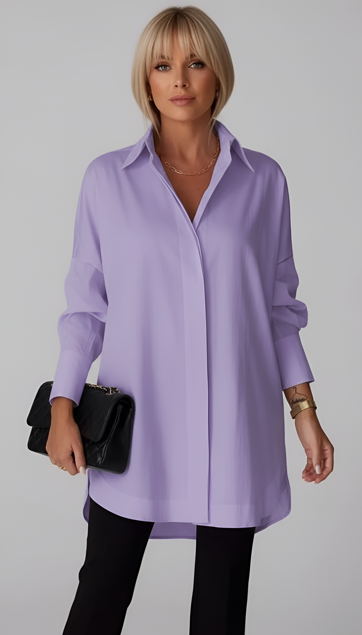 Quirinus | Damen Bluse Oversized mit klassischem Kragen