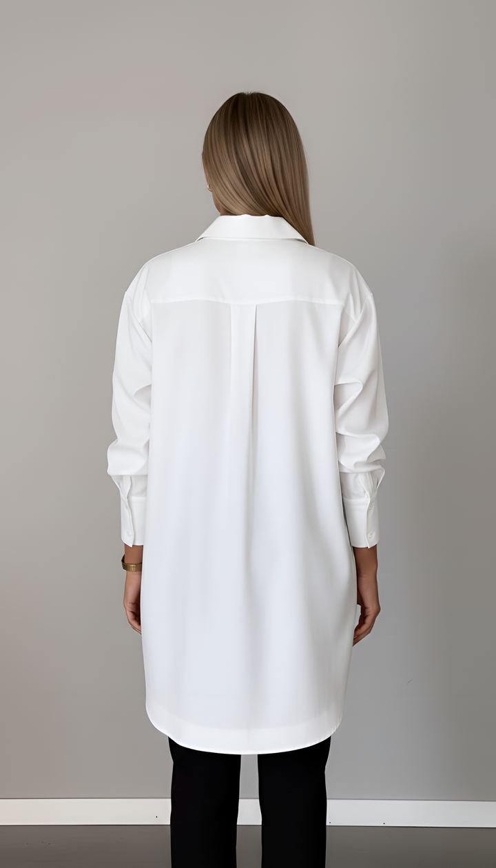 Quirinus | Damen Bluse Oversized mit klassischem Kragen