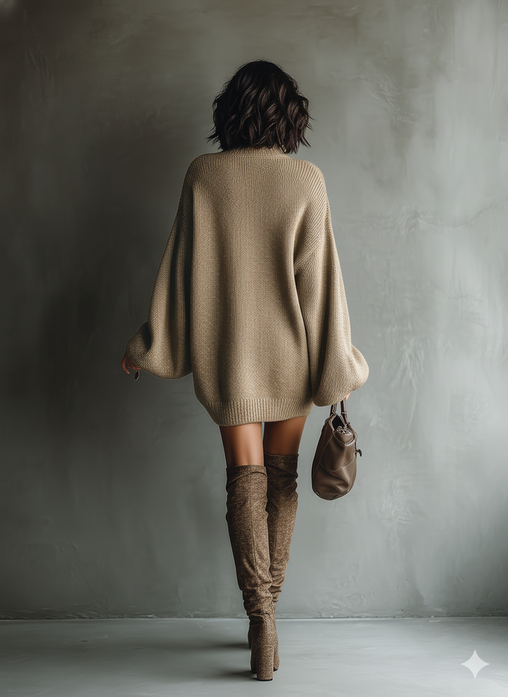 Eveline | Minabito vintage da donna in maglia color caramello