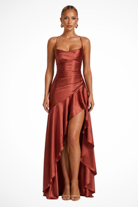Somiya | Damen Formelles Asymmetrisches Hochzeitsgastkleid