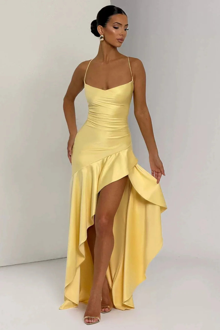 Somiya | Damen Formelles Asymmetrisches Hochzeitsgastkleid