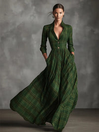 Ines | Damen Elegantes Vintage Maxikleid