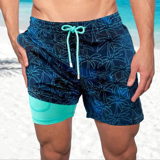 Leon | Herren Sportlicher Slim Fit Badehose mit Innenfutter