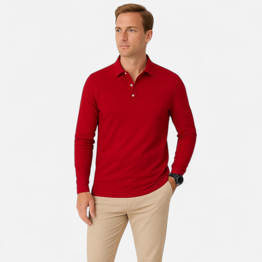 Jimmy | Herren Klassisches Regular Fit Langarm Poloshirt