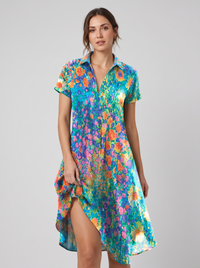 Carla | Women's Lightweight Airy Floral Midi Dress for Wedding Guests