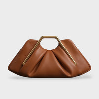 Carla | Damen Edle Goldenem Griff Leder Clutch