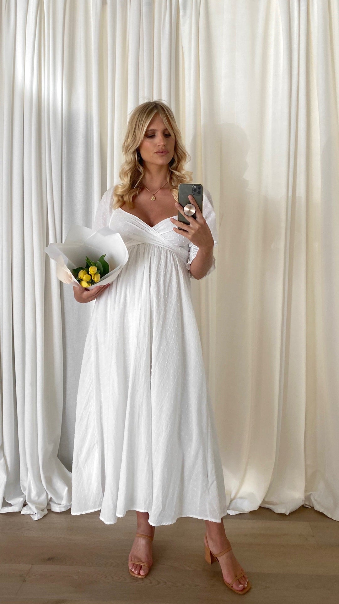 Leticia | Damen Romantisches Midi Hochzeitsgastkleid