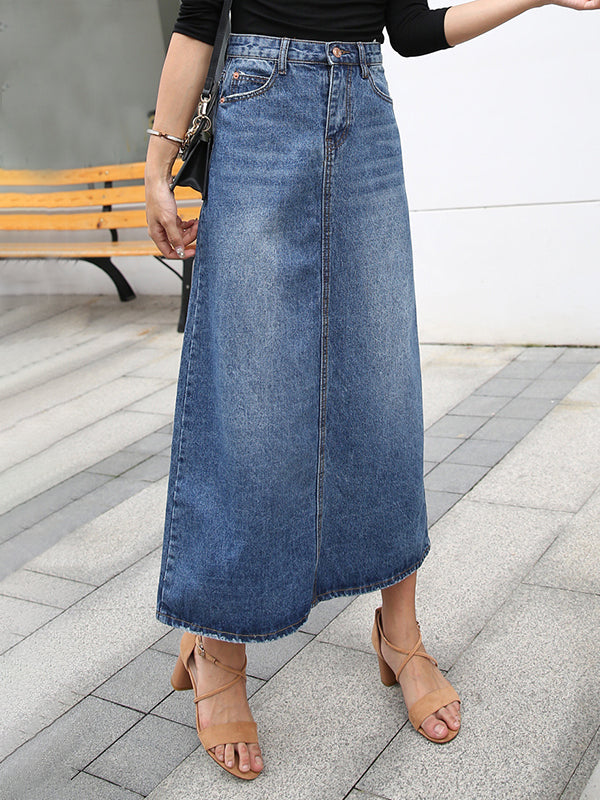 Virella | Damen Sommer Hohe Taille Jeansrock