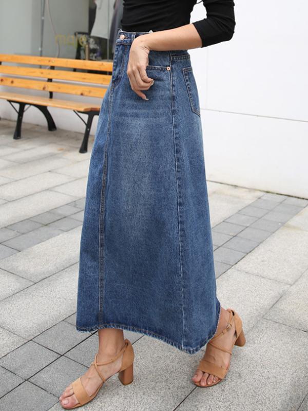 Virella | Damen Sommer Hohe Taille Jeansrock