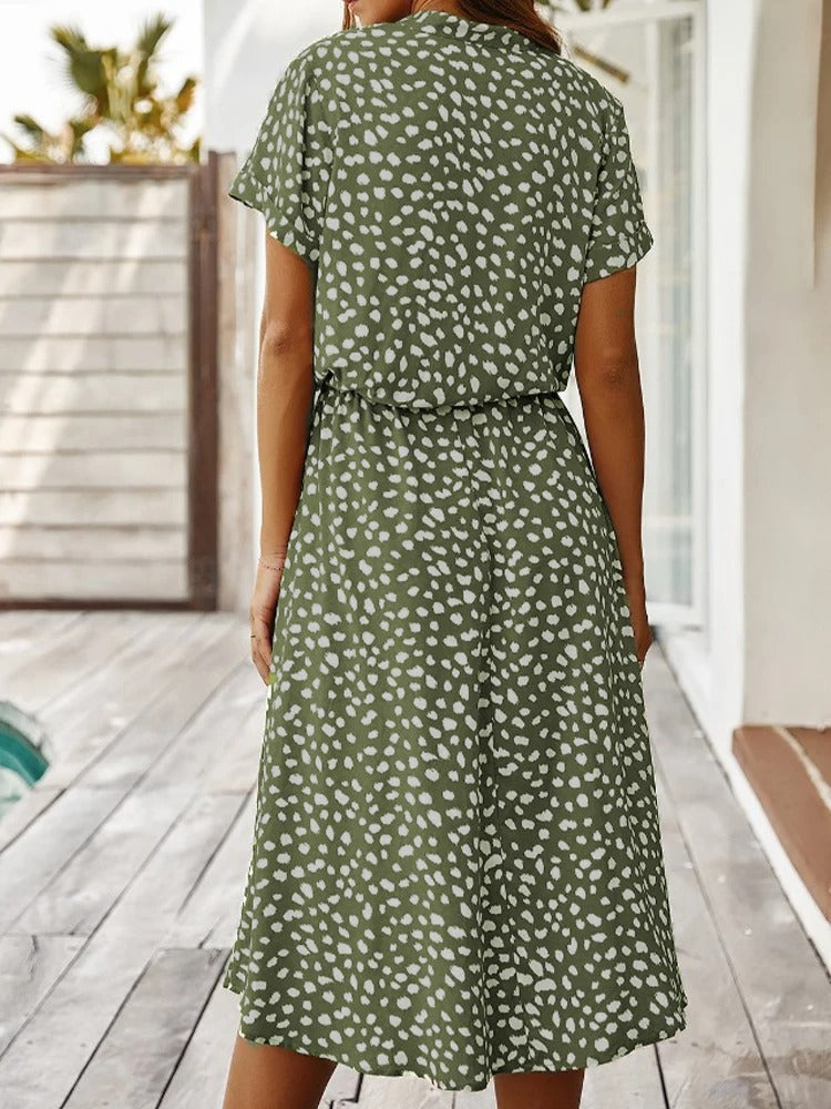 Felicitas | Damen Lässiges Bedrucktes Hemdkleid