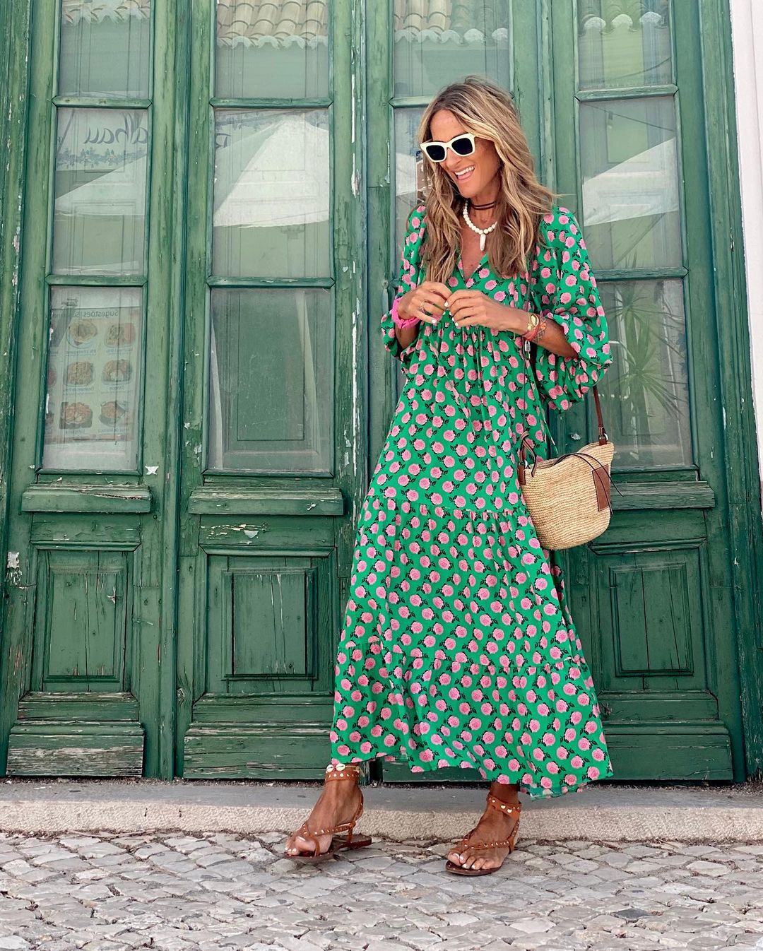Nara | Damen Lässiges Sommerkleid mit Geometrisches Muster