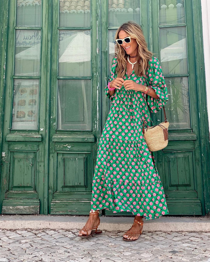 Nara | Damen Lässiges Sommerkleid mit Geometrisches Muster
