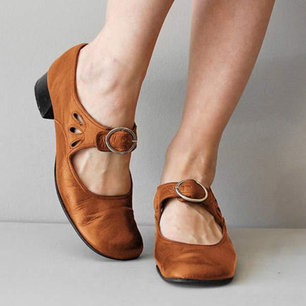 Nikola | Damen Vintage Orthopädische Blockabsatz Sandalen