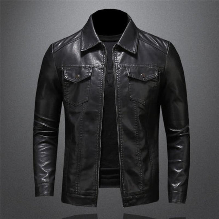 Eugen | Herren Modische Bikerjacke mit Reißverschluss