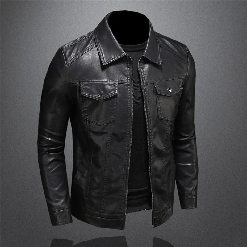 Eugen | Herren Modische Bikerjacke mit Reißverschluss