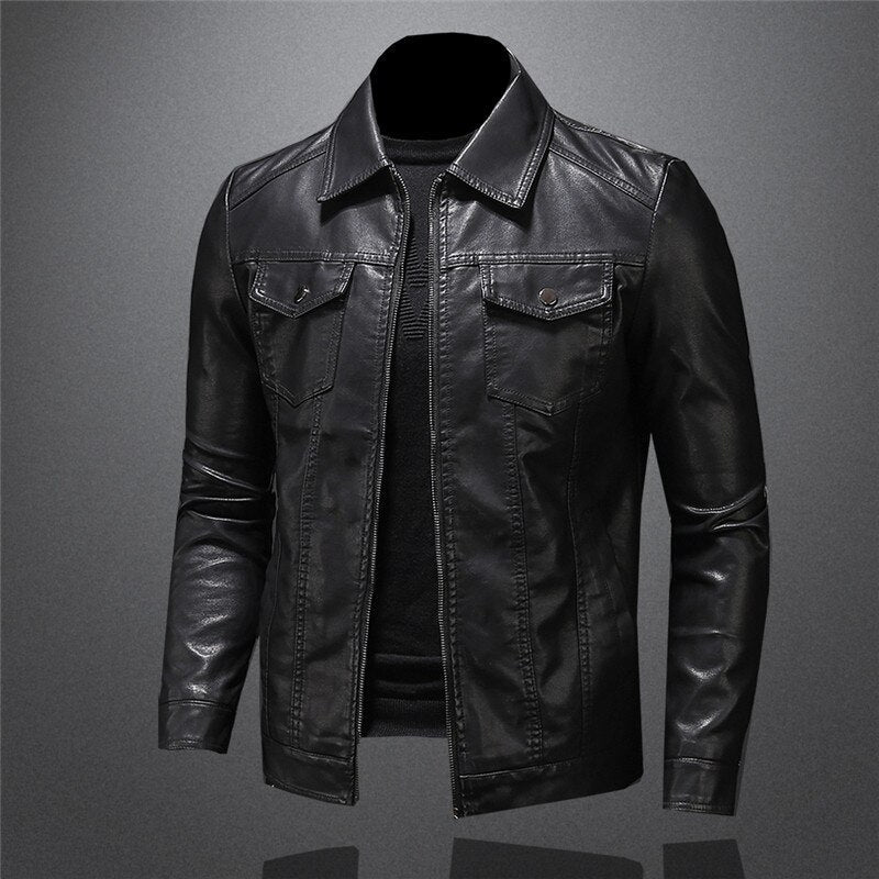 Eugen | Herren Modische Bikerjacke mit Reißverschluss