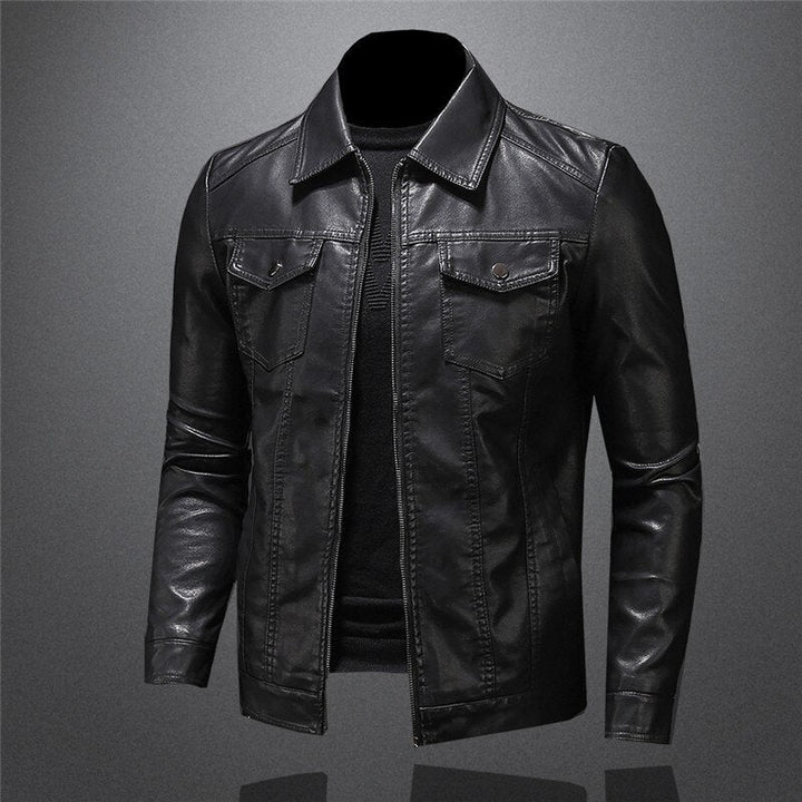 Eugen | Herren Modische Bikerjacke mit Reißverschluss