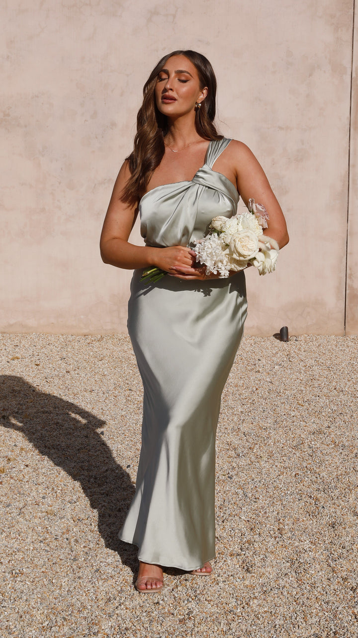 Marlene | Damen Elegantes One-Shoulder Hochzeitsgastkleid