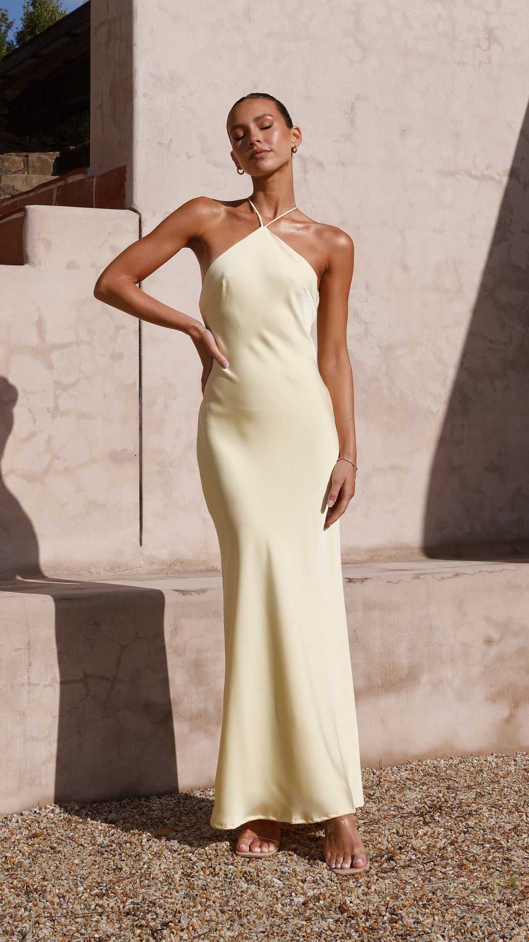 Jacqueline | Damen Rückenfreies Halterneck Hochzeitsgastkleid
