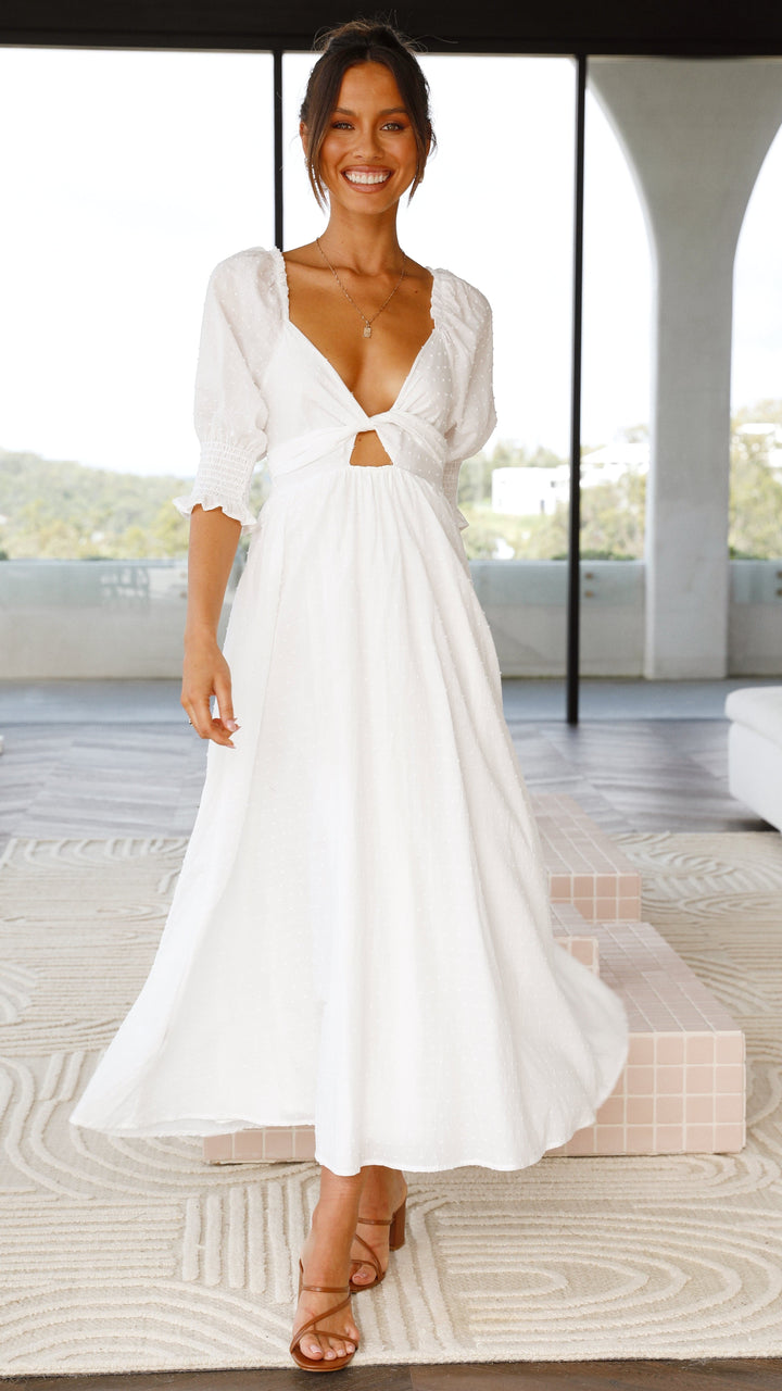 Leticia | Damen Romantisches Midi Hochzeitsgastkleid