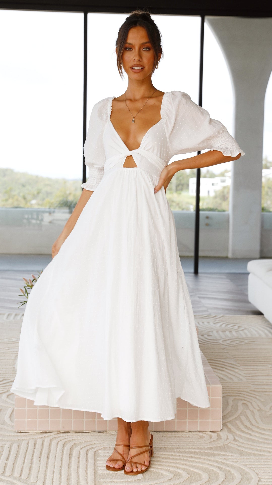Leticia | Damen Romantisches Midi Hochzeitsgastkleid