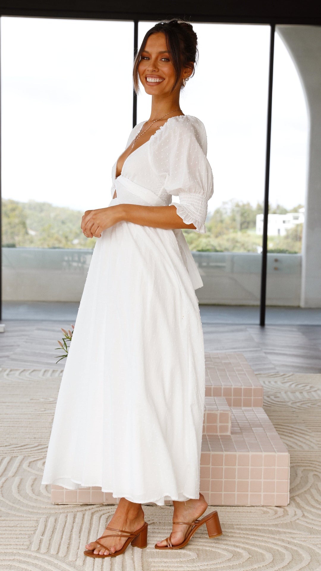 Leticia | Damen Romantisches Midi Hochzeitsgastkleid