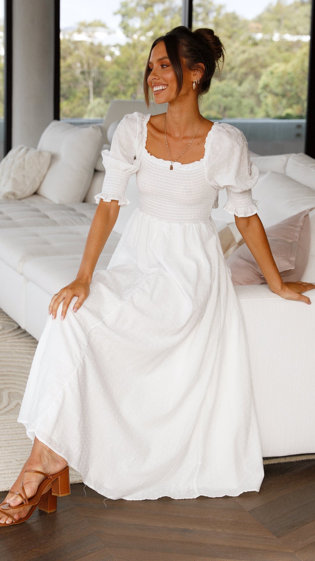 Leticia | Damen Romantisches Midi Hochzeitsgastkleid