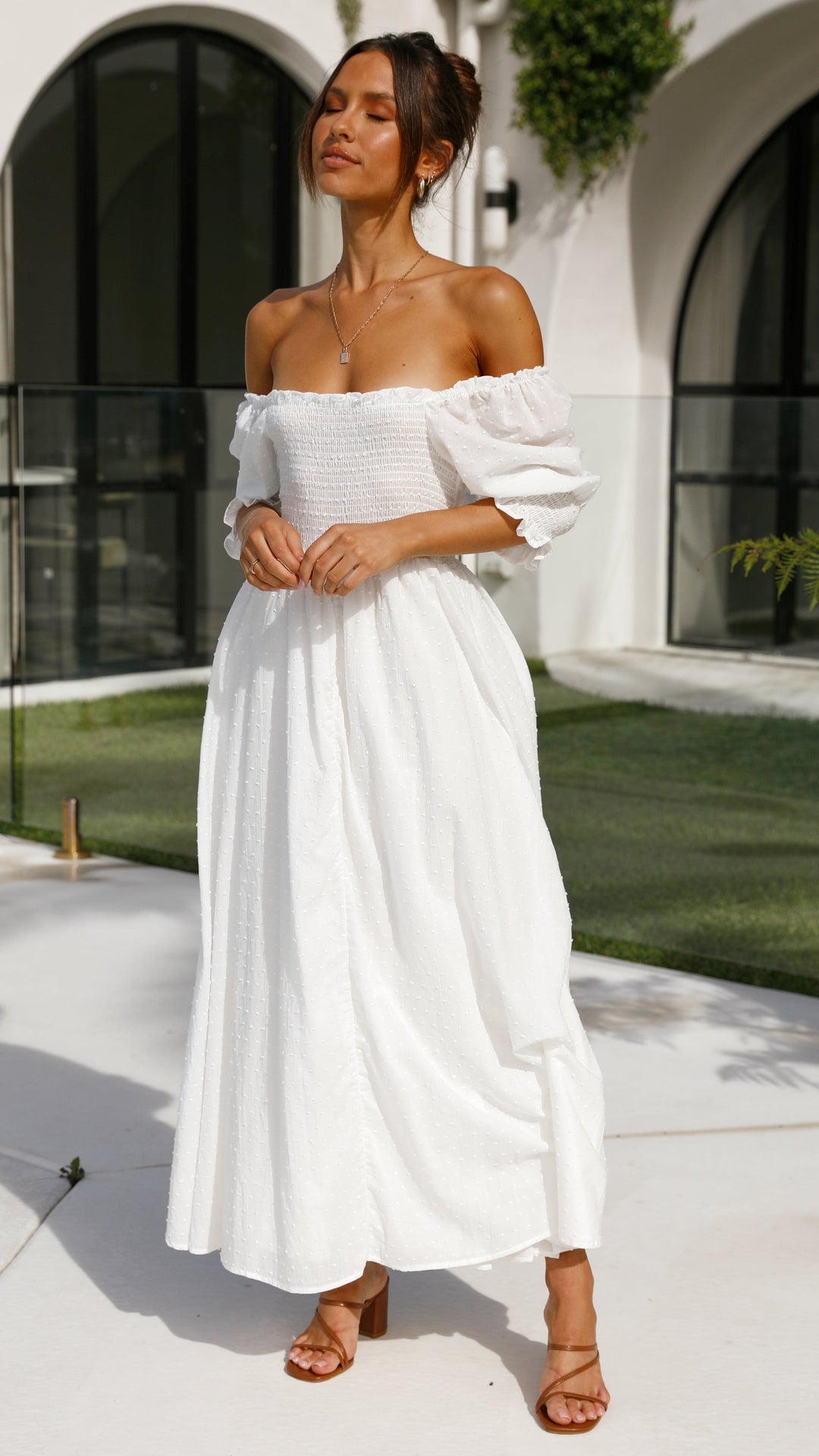 Leticia | Damen Romantisches Midi Hochzeitsgastkleid