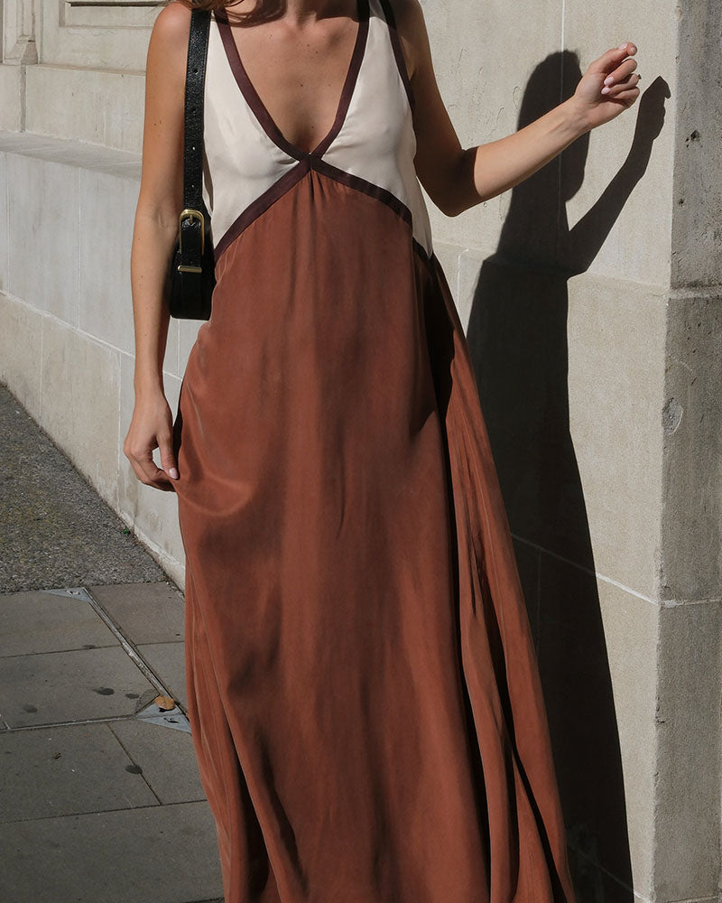 Nina | Damen V-Ausschnitt Sommer Maxikleid