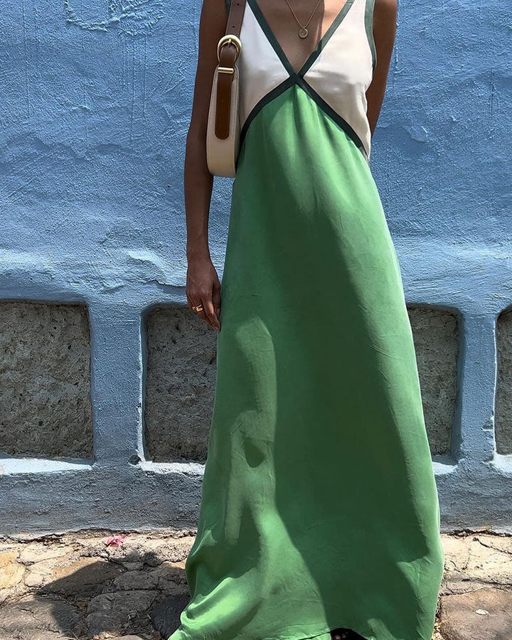 Nina | Damen V-Ausschnitt Sommer Maxikleid