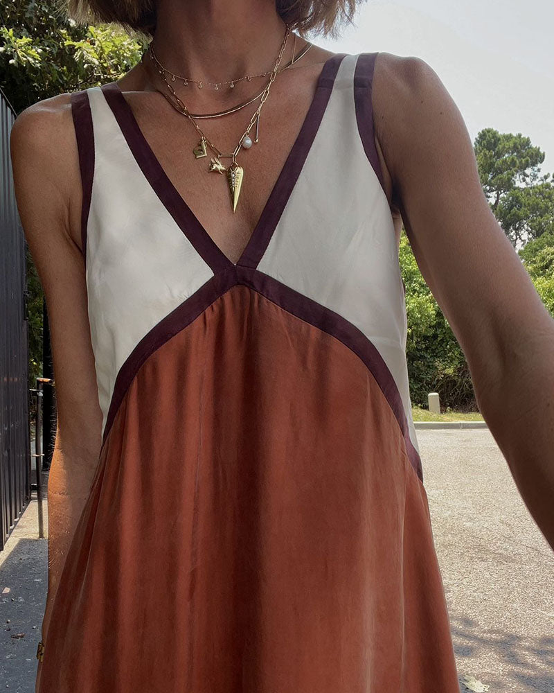 Nina | Damen V-Ausschnitt Sommer Maxikleid