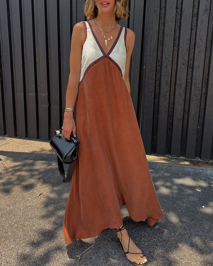 Nina | Damen V-Ausschnitt Sommer Maxikleid