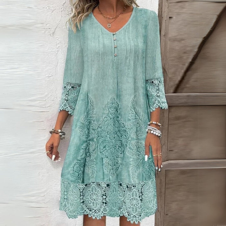 Daria | Women's Boho Long Sleeve Midi Dress