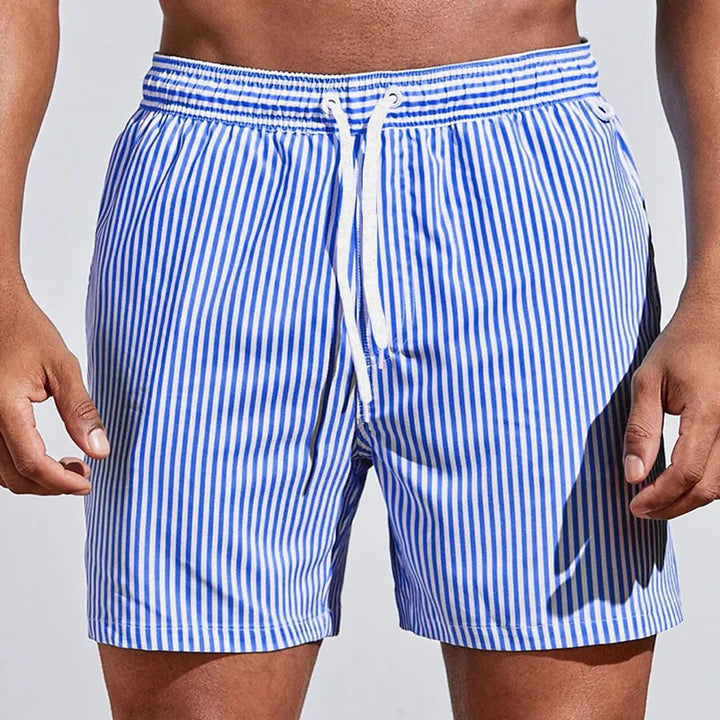Len | Herren Beach Gestreifte Slim Fit Badehose