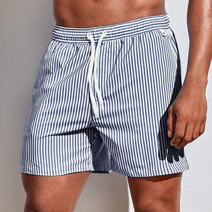 Len | Herren Beach Gestreifte Slim Fit Badehose