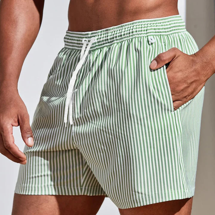 Len | Herren Beach Gestreifte Slim Fit Badehose
