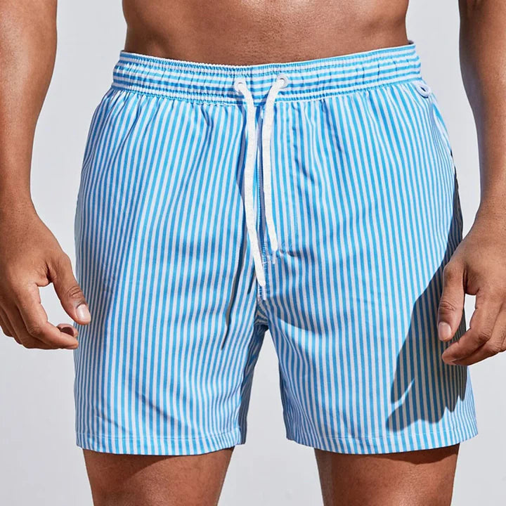 Len | Herren Beach Gestreifte Slim Fit Badehose