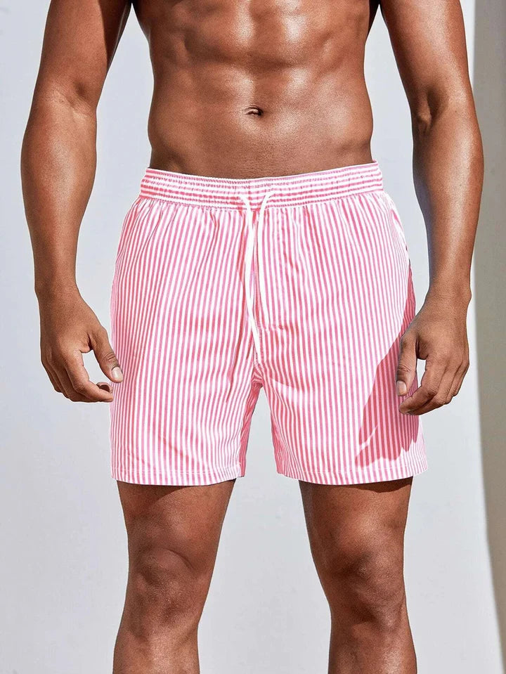 Len | Herren Beach Gestreifte Slim Fit Badehose