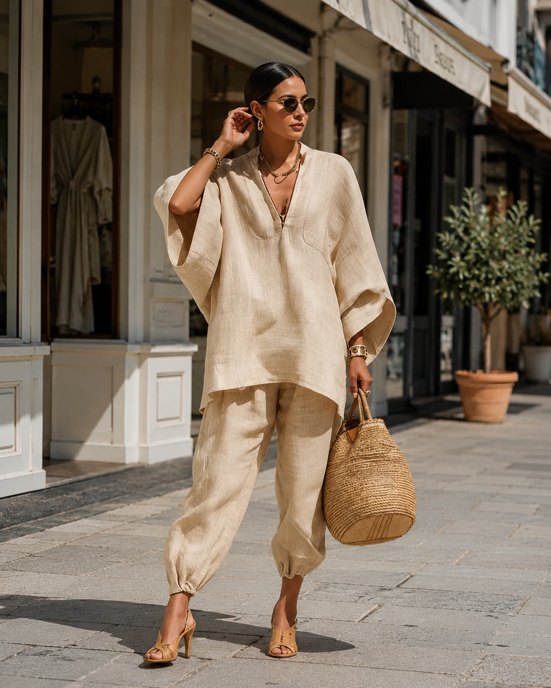Céline | Damen Komfort Maxi Zweiteiler Set